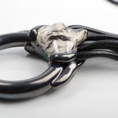 Žiedo formos ing-ring kaklo papuošalas žalia/marmurinė